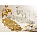 Saro Lifestyle SARO 906.GL1335B 13 x 35 in. Rectangle Rosalind Beaded Design Table Runner  Gold 906.GL1335B